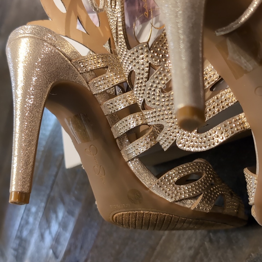 Jessica Simpson Women's Beaded Heels - Champagne / Pearl Gold - Picture 10 of 12